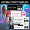 Customizable Concert Ticket Template | Event Ticket Stub for Birthdays & Special Occasions